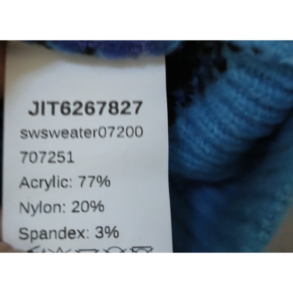 Shein Black And Blue Knit Flame Sweater Sz Medium Cozy Warm - Picture 6 of 6